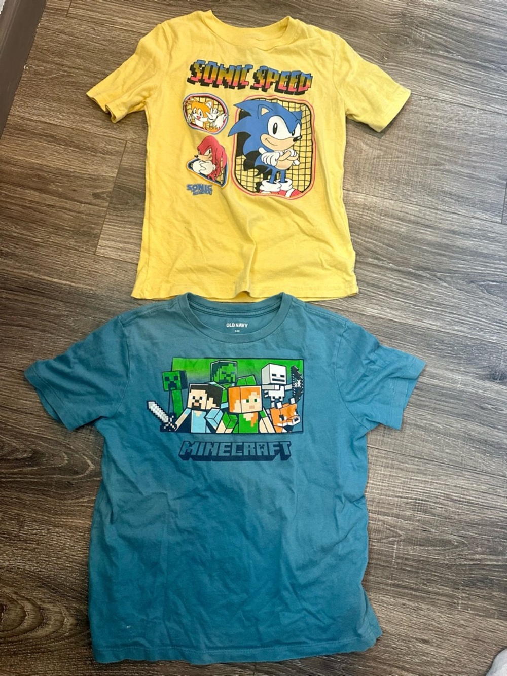 Sonic Speed and Minecraft Kids 8 T-Shirt